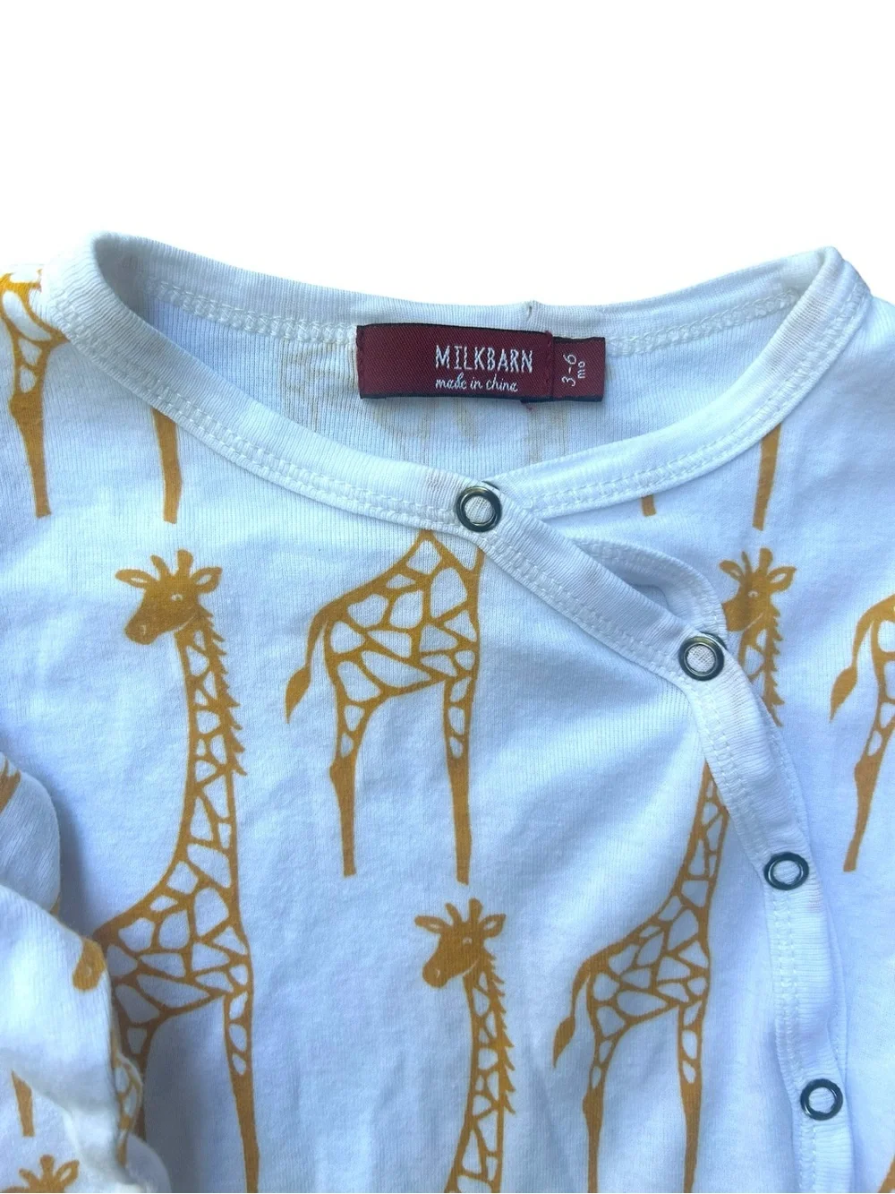 Milkbarn Giraffe Organic Footed Romper Baby Sleeper Pajamas 3-6 Months